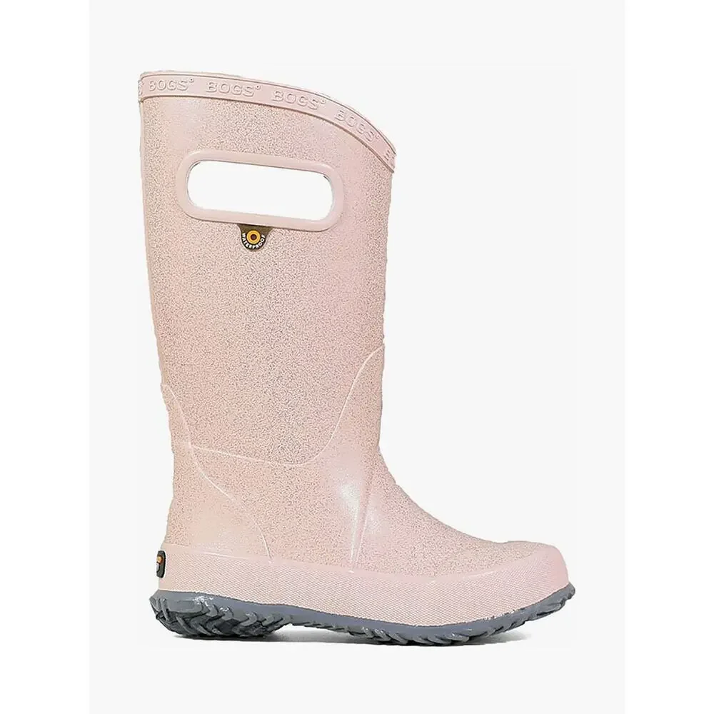 Bogs Girls Rainboot Glitter Kids' Rain Boots Rose Gold Size Youth 6 Waterproof